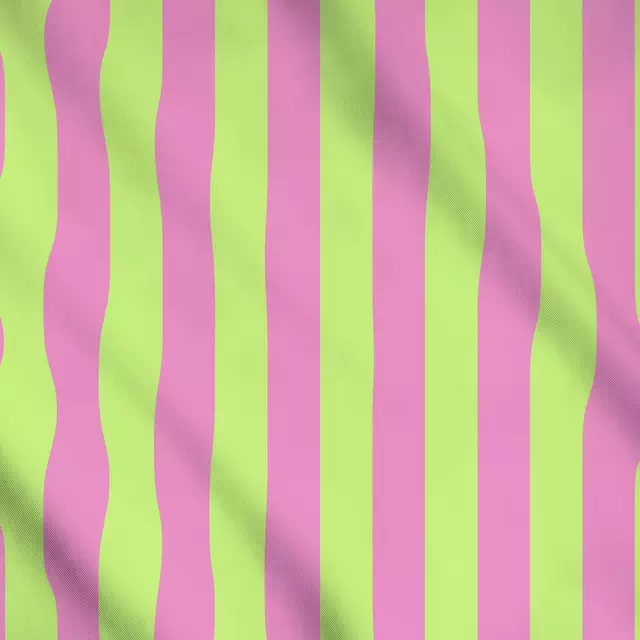 Meterware Pink Green Stripes