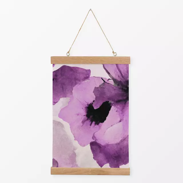 Textilposter Wild Poppy Flower purple
