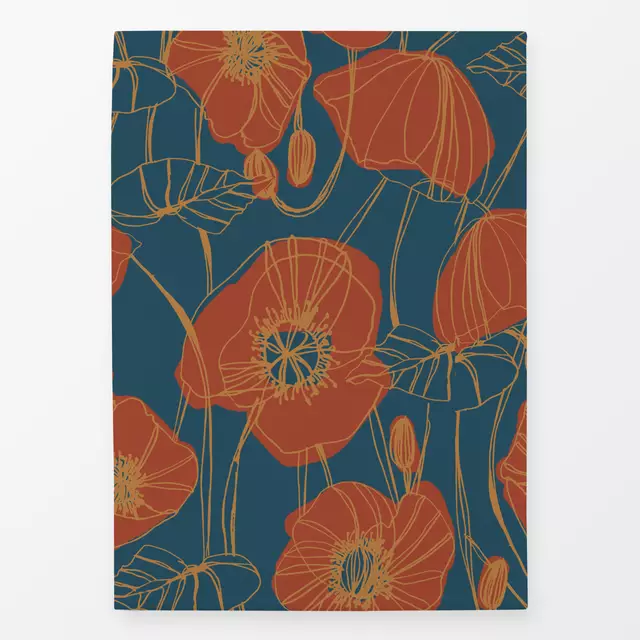 Geschirrtuch Mohn Blau