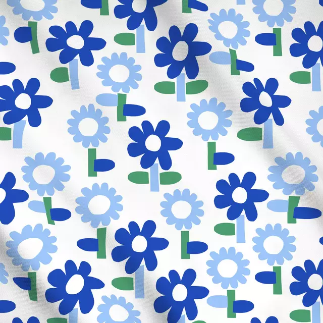 Meterware Gartenblumen Blau