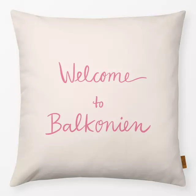 Kissen Welcome To Balkonien beige