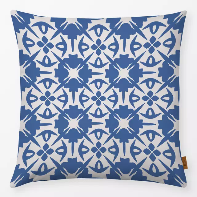 Kissen Blockprint Indigo Muster 1