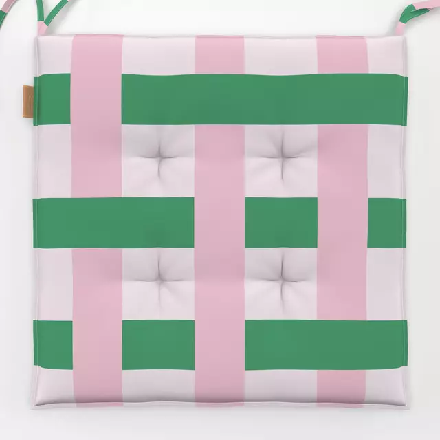 Sitzkissen Streifen Webmuster | rosa grün