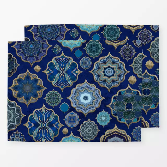 Tischset Moroccan Tiles Blue Gold