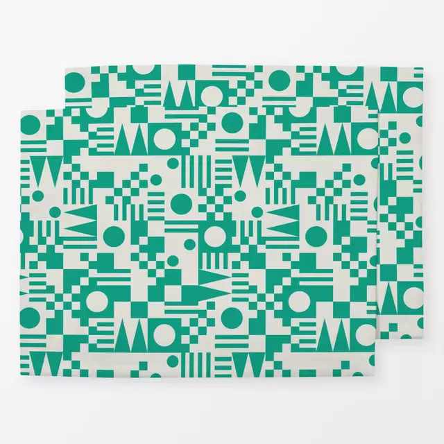 Tischset Squares & Dots grün