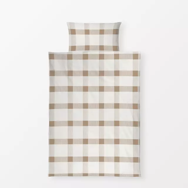 Bettwäsche Karo beige