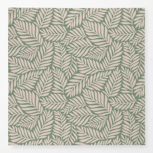 Tischdecke Palmenblätter Grün Beige
