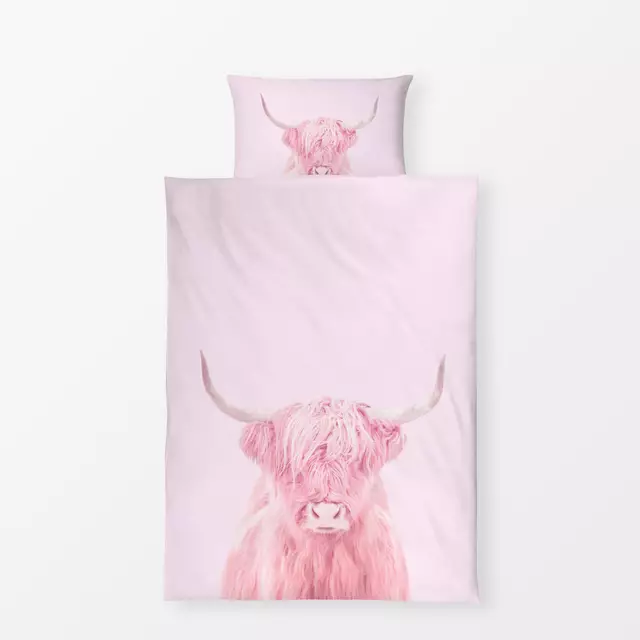 Bettwäsche Pink Highland Cow