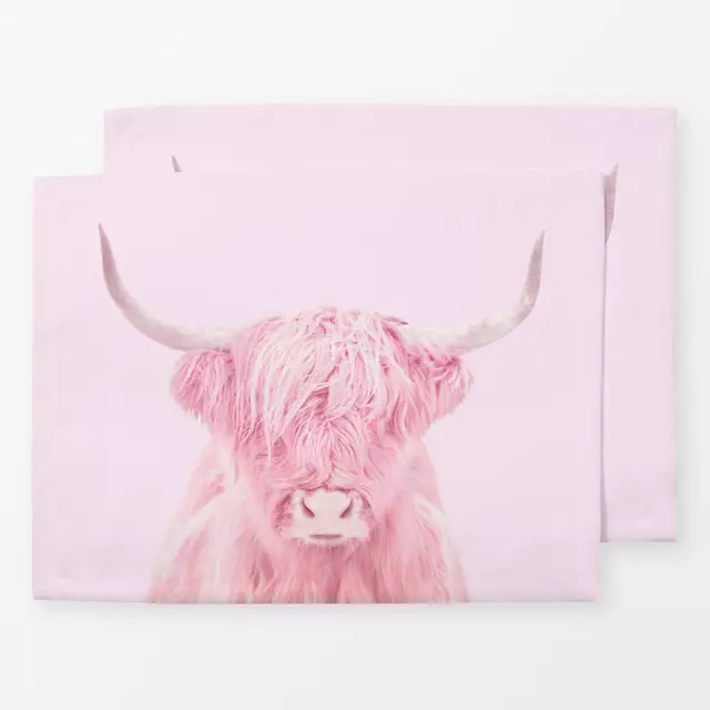 Tischset Pink Highland Cow