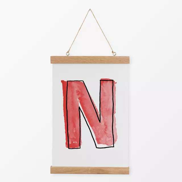 Textilposter N Buchstaben rot