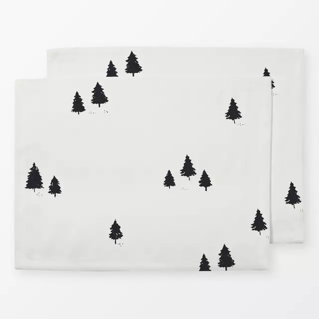 Tischset Wintertrees schwarz
