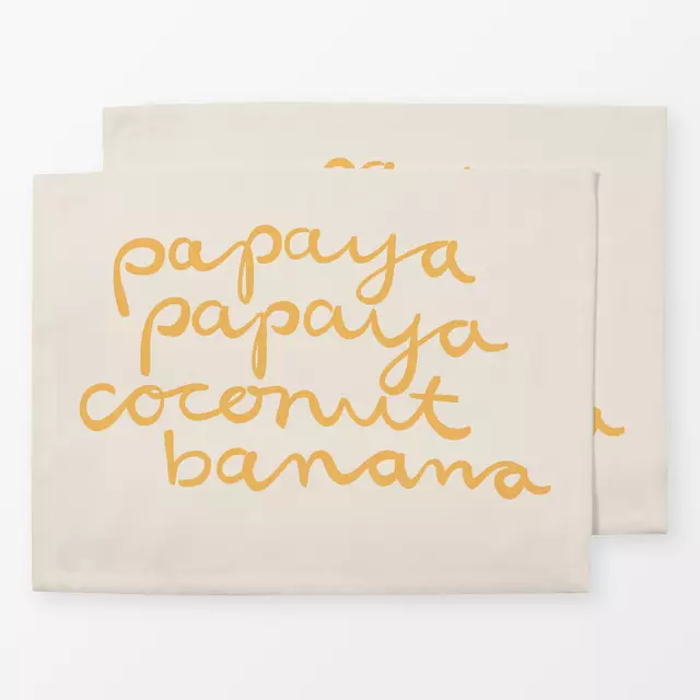 Tischset Papaya Coconut Banana Gelb