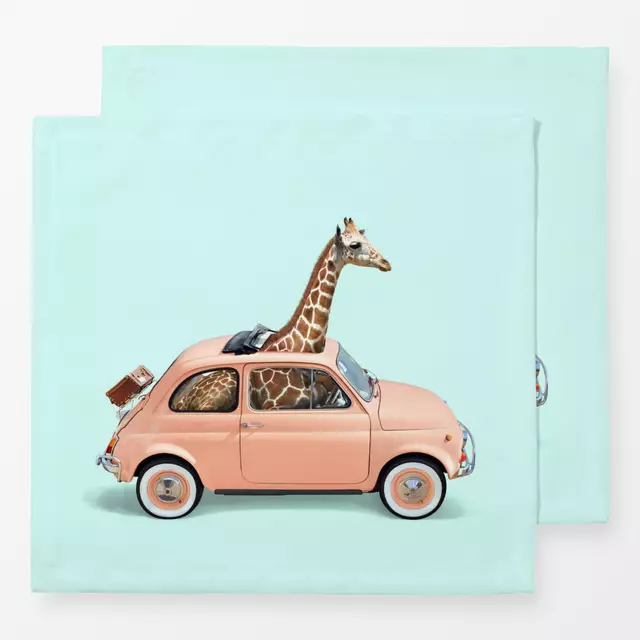 Servietten Giraffe Car