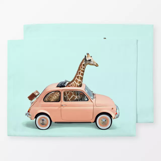 Tischset Giraffe Car