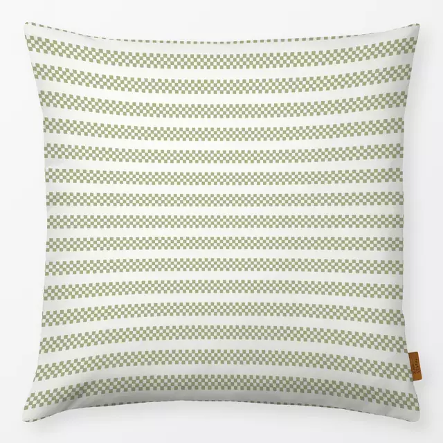 Kissen Checkered Stripes beige grün