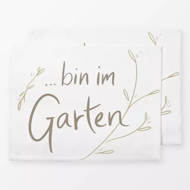 Tischset Bin im Garten - Zweige weiß
