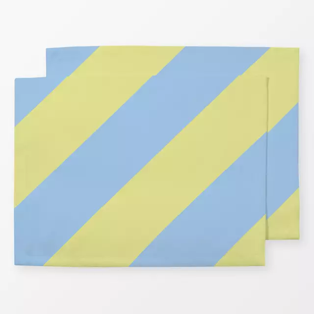 Tischset Diagonale Streifen Gelb & Blau