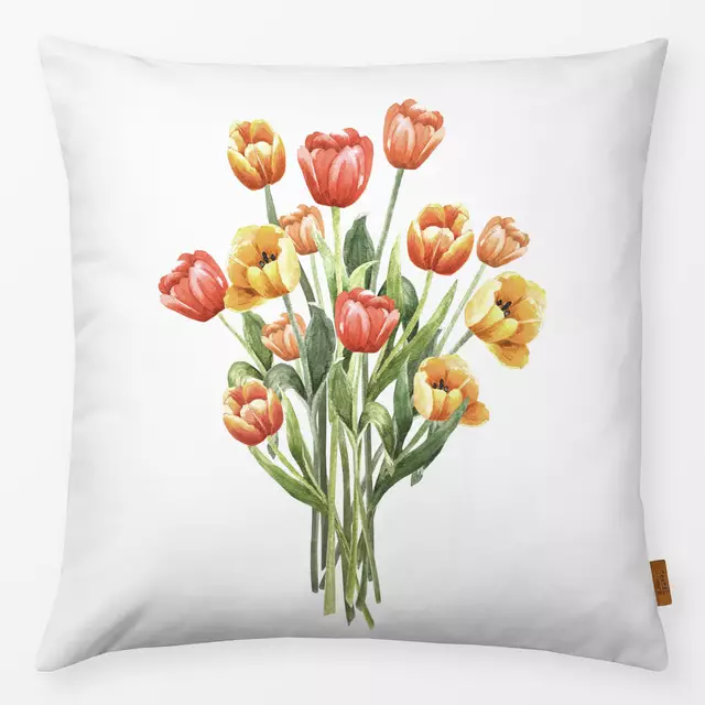 Kissen Tulpen Blumenstrauß gelb