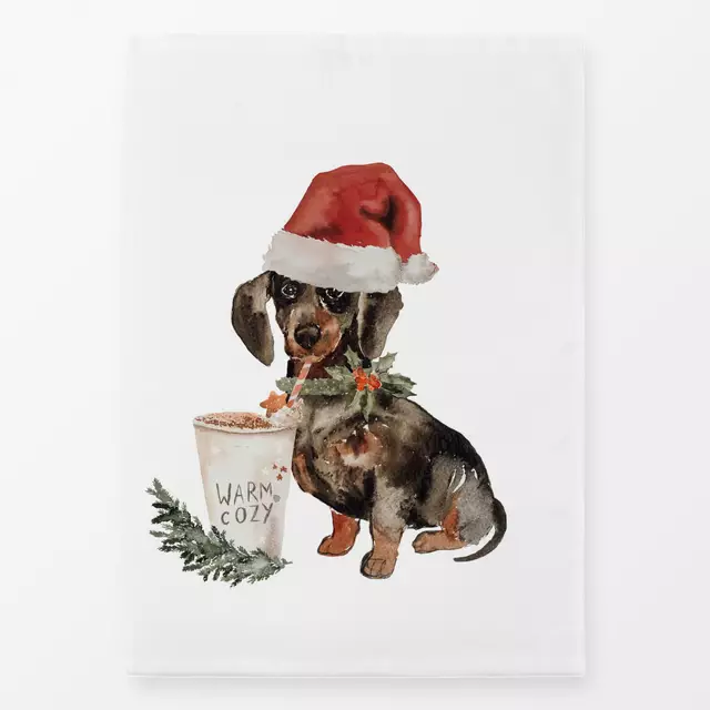 Tischset Cottage Christmas Dackel Hund von Monika Strigel - Der