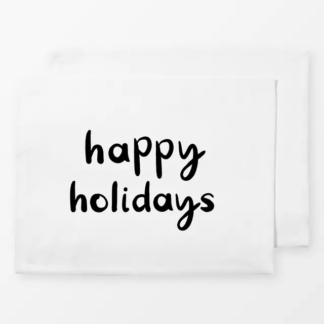 Tischset Happy Holidays black