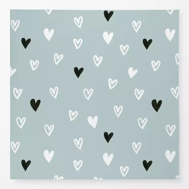 Tischdecke Herzen Mint