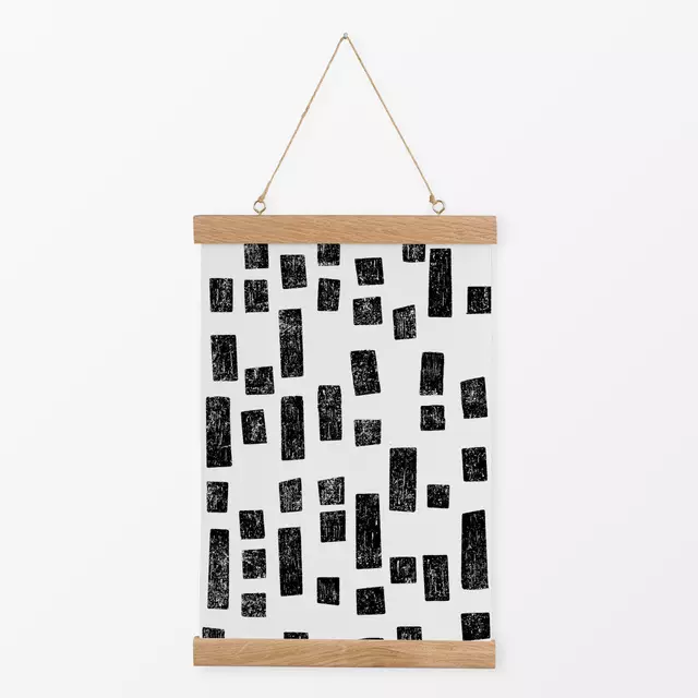 Textilposter Snippets+Stripes Black&White
