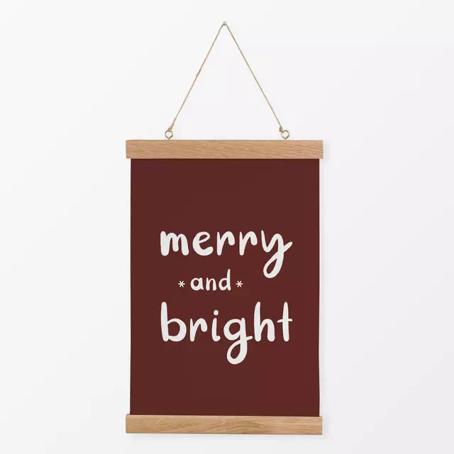 Textilposter Merry And Bright brick red
