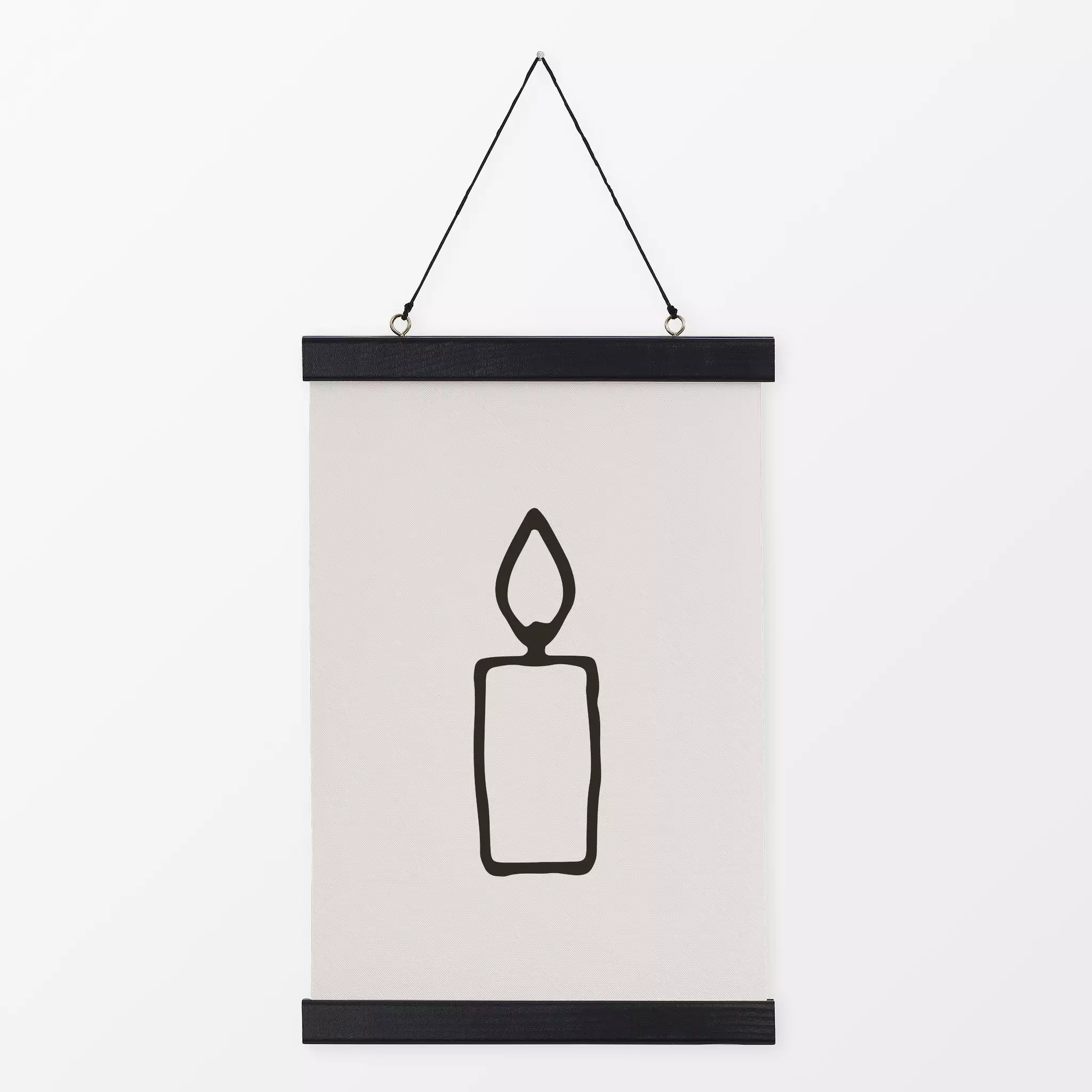 Textilposter Kerze charcoal beige Kerze charcoal beige