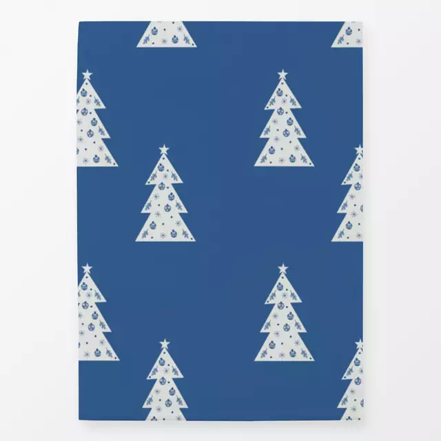 Geschirrtuch Muster Weihnachtsbaum auf Blau