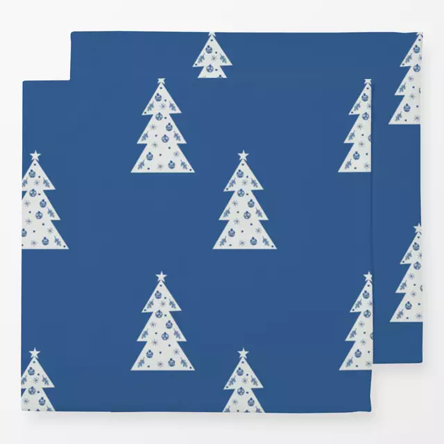 Servietten Muster Weihnachtsbaum auf Blau