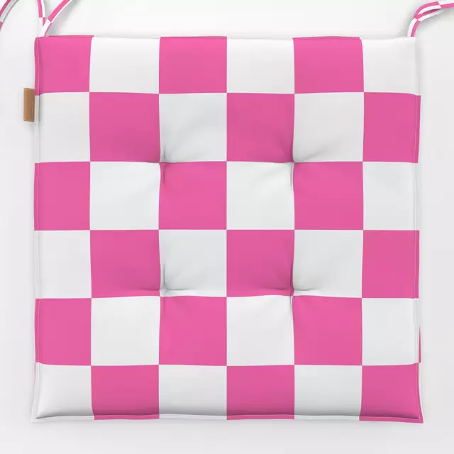 Sitzkissen Pink & Weiß Karos