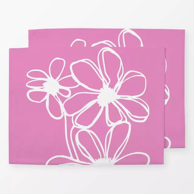 Tischset Flower Sketch Pink