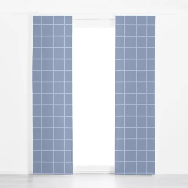 Flächenvorhang Checkered Blue Pattern