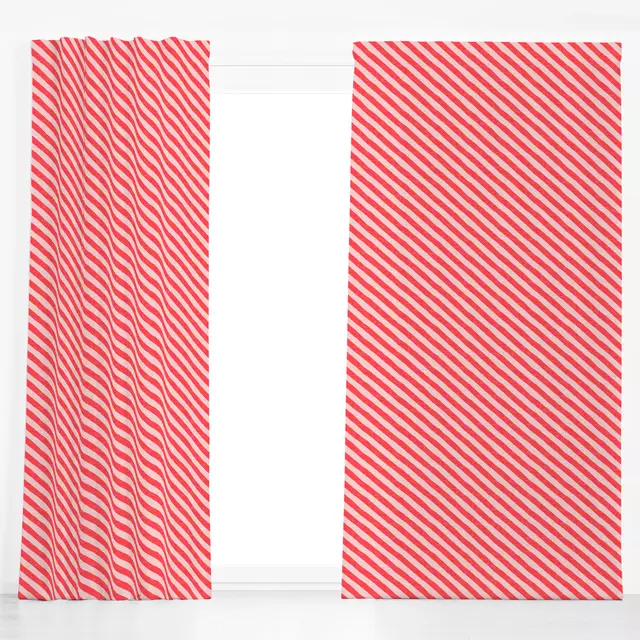 Dekovorhang Streifen Brush Diagonal rot