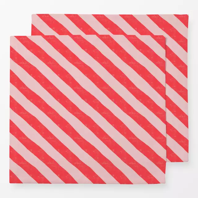 Servietten Streifen Brush Diagonal rot