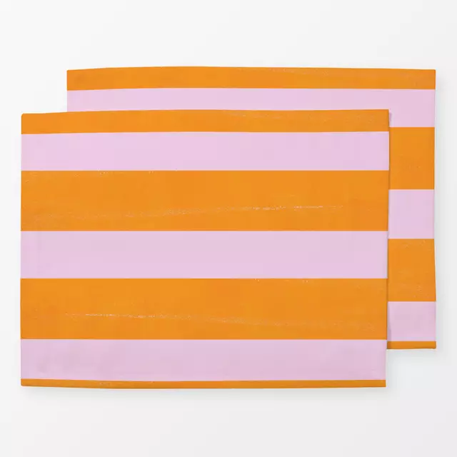 Tischset Streifen orange pink