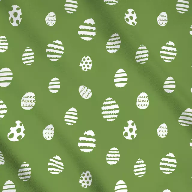 Meterware Ostereier Muster grün weiß