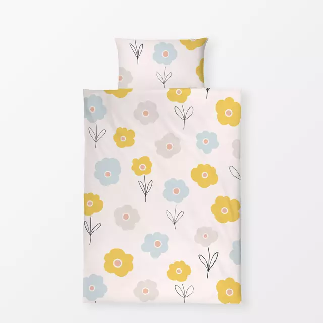 Bettwäsche Funky Flowers blue yellow