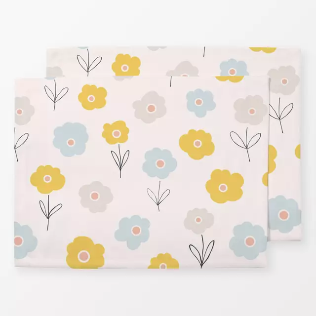 Tischset Funky Flowers blue yellow