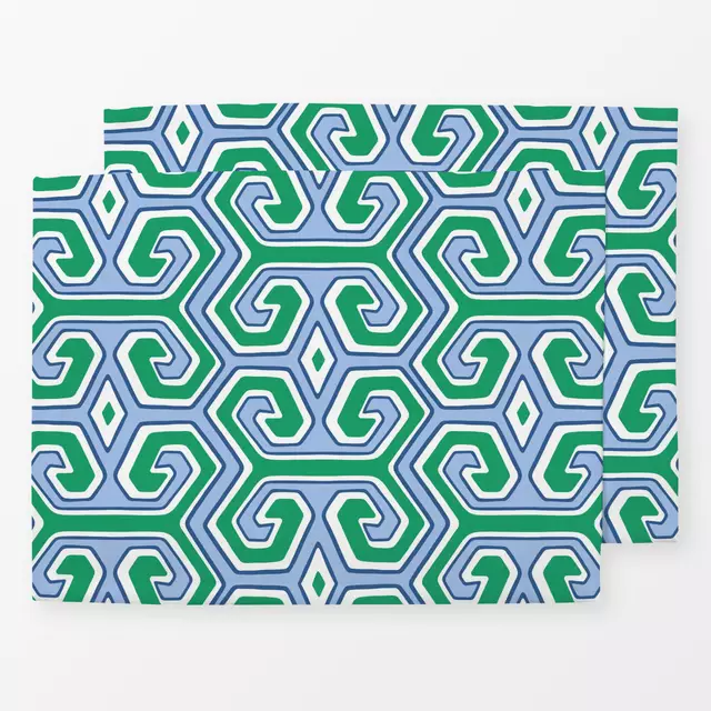 Tischset Tribal Geometric Green