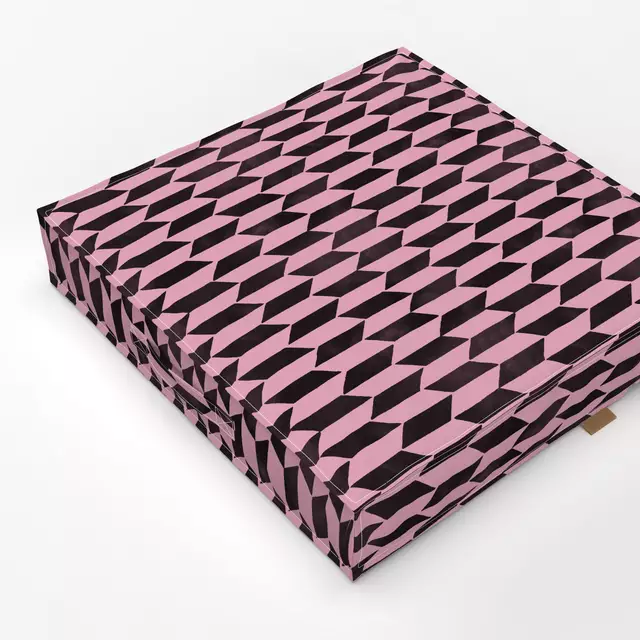 Bodenkissen Rauten Rosa Schwarz