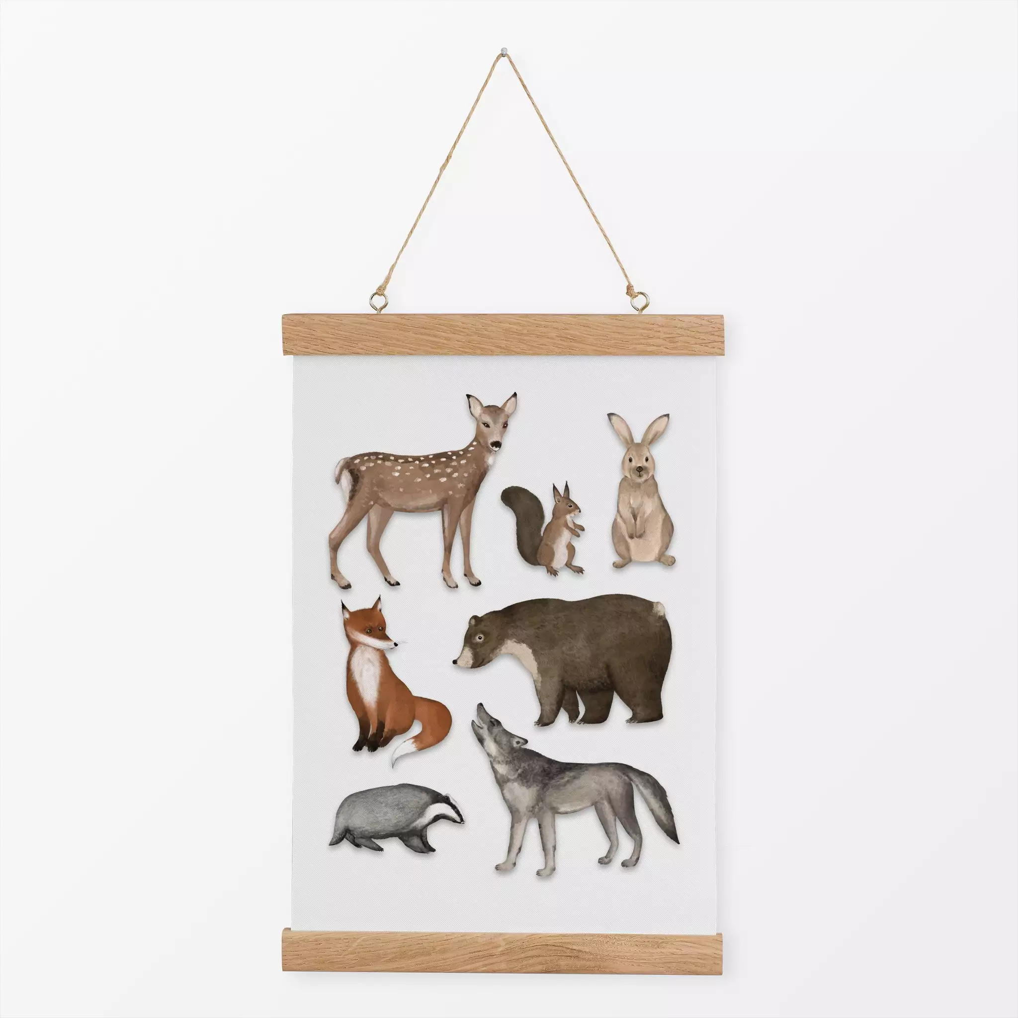 Textilposter forest animals forest animals