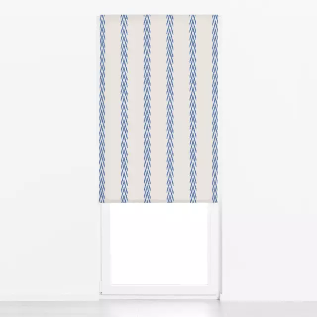 Raffrollo Stripes Ikat Blue