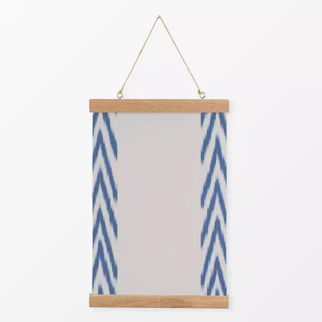Textilposter Stripes Ikat Blue