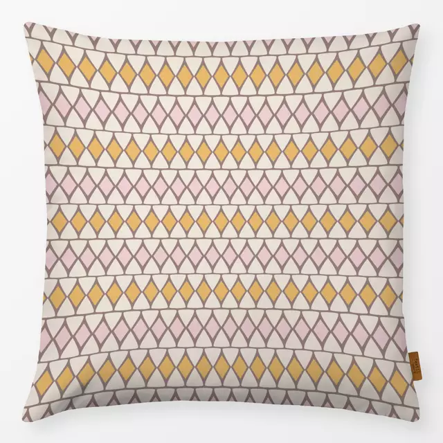 Kissen Rhombus Rose Yellow