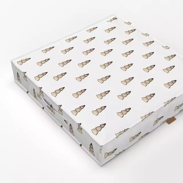 Bodenkissen Trees pattern brown white