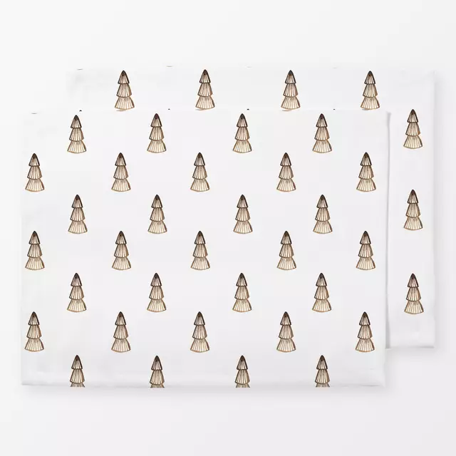 Tischset Trees pattern brown white