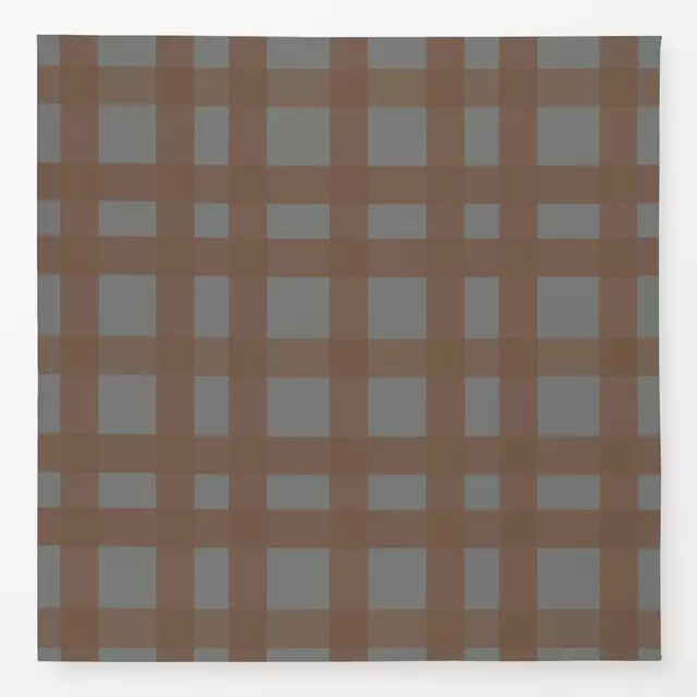 Tischdecke Herbstkaro Groß Grau Braun