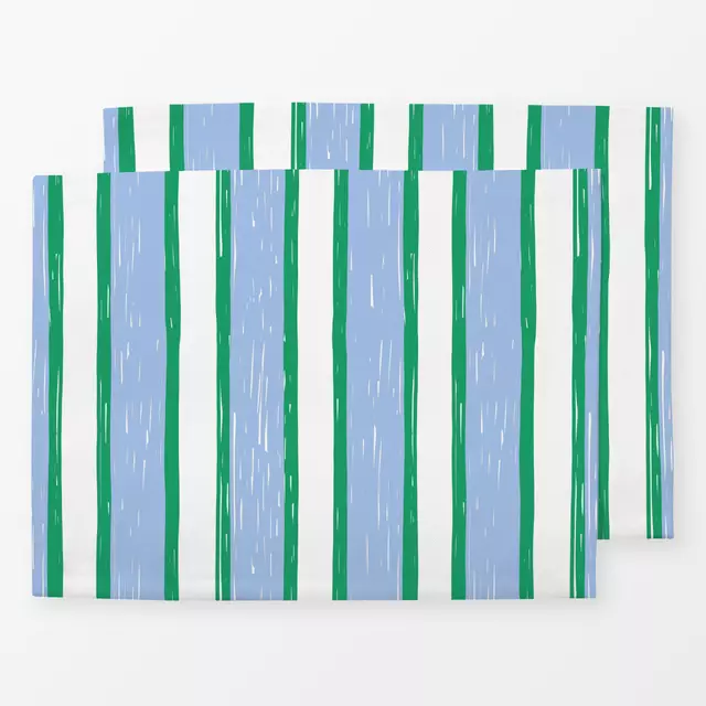 Tischset Sketched Stripes Green