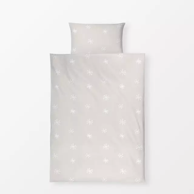 Bettwäsche Schneeflocken zart-beige